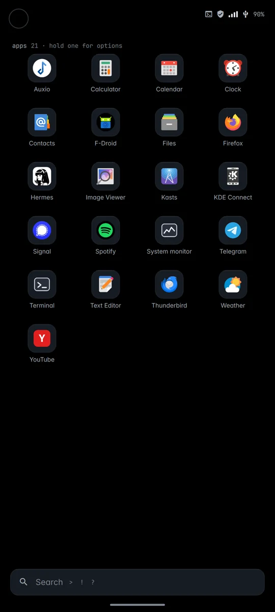 ghost drawer screen, captured on the phone